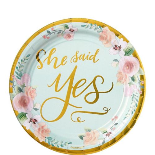 Metallic Mint to Be Floral Dessert Plates, 8-pk Product image