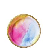 Watercolour Rainbow Dessert Plates, 8-pk