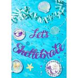 Wishful Mermaid "Mermaid Kisses And Starfish Wishes" Lunch Paper Plates, 9-in, 8-pk | Amscannull