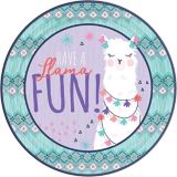 Llama Fun Lunch Plates for Birthday Parties, 9-in, 8-pk | Amscannull