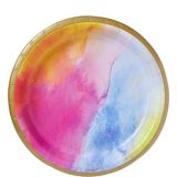 Watercolour Rainbow Lunch Plates, 8-pk