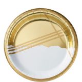 Metallic Gold Facet Lunch Plates, 8-pk