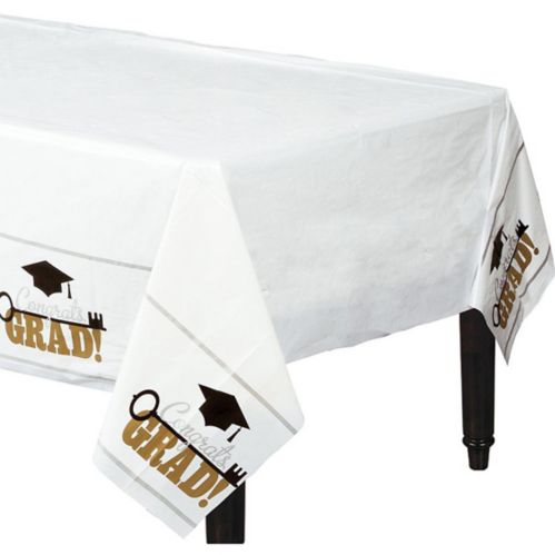 Key to Success Graduation Plastic Table Covers, 3-pk Product image