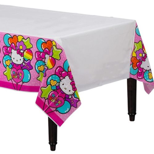 Rainbow Hello Kitty Birthday Party Plastic Table Cover, 54-in x 96-in Product image