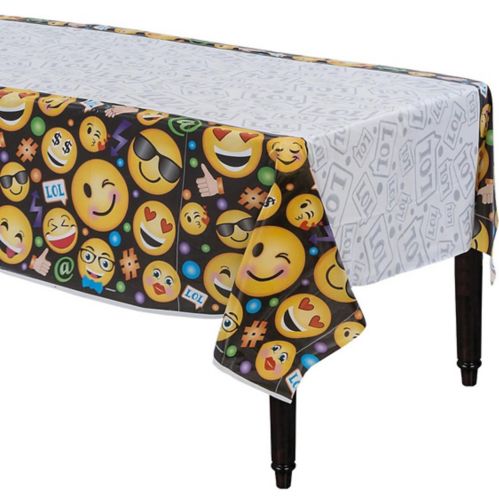 Smiley Birthday Party Plastic Table Cover, 54-in x 96-in Product image