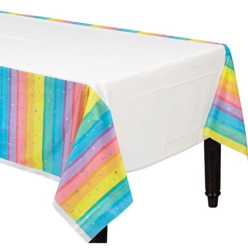 Magical Rainbow Birthday Party Plastic Table Cover, 54-in x 96-in Product image
