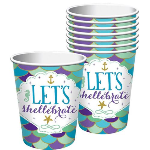 Wishful Mermaid Disposable Paper Cups, 9-oz, 8-pk Product image