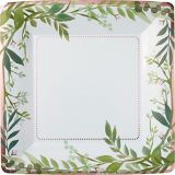 Metallic Floral Greenery Lunch Plates, 8-pk | Amscannull