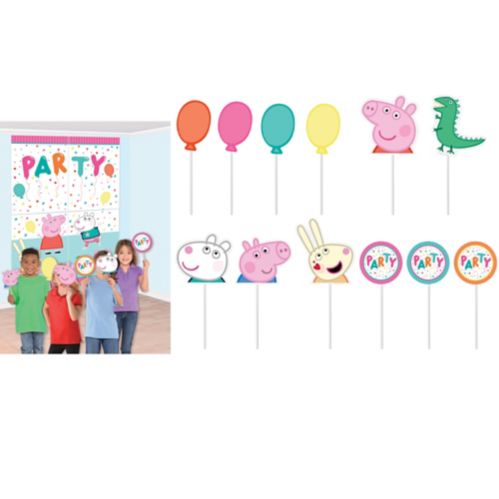 Peppa Pig Birthday Party Scene Setter with Photo Booth Props, 16-pc Product image