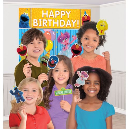Sesame Street Scene Setter Birthday Party Decoration with Photo Booth Props Product image