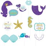 Wishful Mermaid Birthday Party Scene Setter Decoration with Photo Booth Props, 17-pc | Amscannull