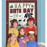 Little Lumberjack Birthday Party Scene Setter Decoration with Photo Booth Props, 16-pc