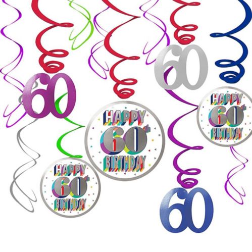 Décorations en spirale pour 60e anniversaire, paq. 12 Image de l’article