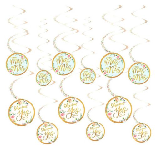 Mint Floral Wedding Swirl Decorations, 12-pk Product image