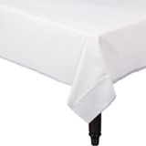 Reusable Plastic Table Cover for Birthday, Party, Anniversary, White, 54 x 108-in | Amscannull