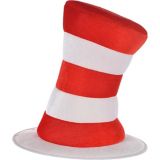 Dr. Seuss Cat in the Hat Foam Top Hat, Red/White, Adult, One Size