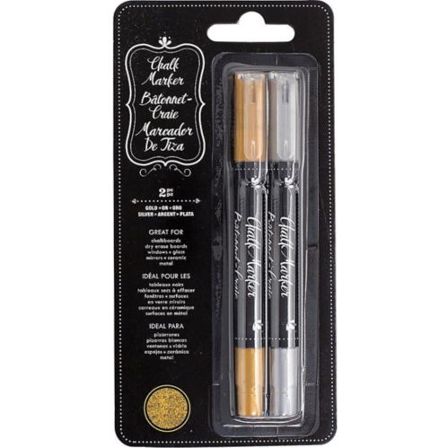 Erasable Gold & Silver Chalk Markers, 2-pc Product image