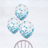 Ballons à confettis en latex bleu et argent, paq. 6 | Amscannull