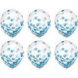 Confetti Latex Balloons, Blue & Silver, 6-pk | Amscannull