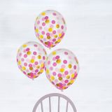 Ballons à confettis en latex, or et rose, paq. 6 | Amscannull