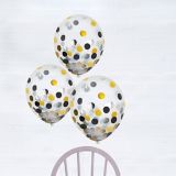 Black, Gold & Silver Confetti Balloons, 6-pk | Amscannull