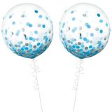 Confetti Blue & Silver Latex Balloons, 24-in, 2-pk | Amscannull