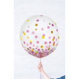 Confetti Gold & Pink Latex Balloons, 24-in, 2-pk | Amscannull