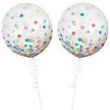 Ballons en latex, confettis multicolores, 24 po, paq. 2 | Amscannull