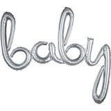 Air-Filled "Baby" Cursive Letter Foil Balloon Banner for Baby Shower, More Options Available, 39-in | Anagram Int'l Inc.null