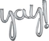 Air-Filled "Yay" Cursive Letter Foil Balloon Banner for Birthday Party/Graduation, More Options Available | Anagram Int'l Inc.null