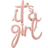Bannière gonflée d’air en aluminium « It’s A Girl » en lettres attachées pour fête prénatale, or rose, paq. 2 | Anagram Int'l Inc.null
