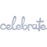 Bannière gonflée d’air en aluminium « Celebrate » en lettres attachées pour fête d’anniversaire, argent prismatique | Anagram Int'l Inc.null