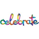 Air-Filled Rainbow Splash "Celebrate" Letter Balloon Banner for Birthday Party/Graduation | Anagram Int'l Inc.null