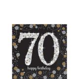 Sparkling Celebration 70th Birthday Beverage Napkins, 16-pk