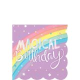 Magical Rainbow Birthday Party Beverage Napkins, 5-in, 16-pk | Amscannull