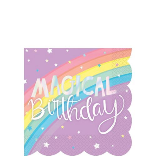 Magical Rainbow Birthday Party Beverage Napkins, 5-in, 16-pk Product image