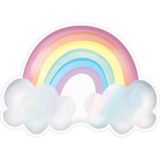 Magical Rainbow Shaped Iridescent Birthday Party Lunch Plates, 8-pk | Amscannull