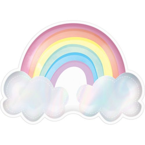 Magical Rainbow Shaped Iridescent Birthday Party Lunch Plates, 8-pk Product image