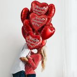 Ballon coeur de la Saint-Valentin, rouge, 17 po | Amscannull