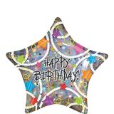 Holographic Star Happy Birthday Balloon, 18-in | Anagram Int'l Inc.null