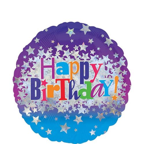 Prismatic Bright Stars Happy Birthday Balloon, 17-in Product image