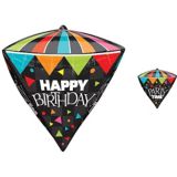 Diamondz Party Time Birthday Party Foil Balloon, Helium Inflation Included, 17-in