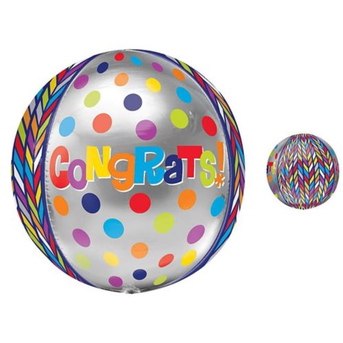 Orbz Dotty Geometric Congrats Balloon, 16-in Product image