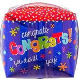 Cubez Way to Go Congrats Foil Balloon, Helium Inflation Included, 15-in
