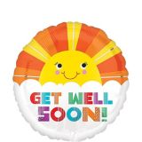 Sunshine Get Well Soon Foil Balloon, Helium Inflation Included, 17-in