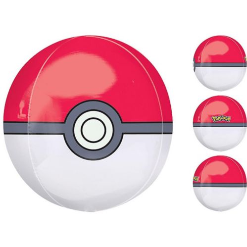 Orbz PokÃ©ball Foil Balloon for Birthday Party, Helium Inflation Included, 16-in Product image