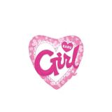 Air-Filled Baby Girl Heart 3D Foil Balloon for Baby Shower, Pink, 36-in | Anagram Int'l Inc.null