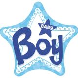 Air-Filled Baby Boy Star 3D Foil Balloon for Baby Shower, Blue, 32-in | Anagram Int'l Inc.null