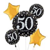 Bouquet de ballons scintillants pour la fête de 50 ans, paq. 5 | Anagram Int'l Inc.null