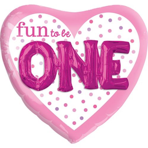 3D Polka Dot Fun to Be One Balloon for Girl, 36-in Product image